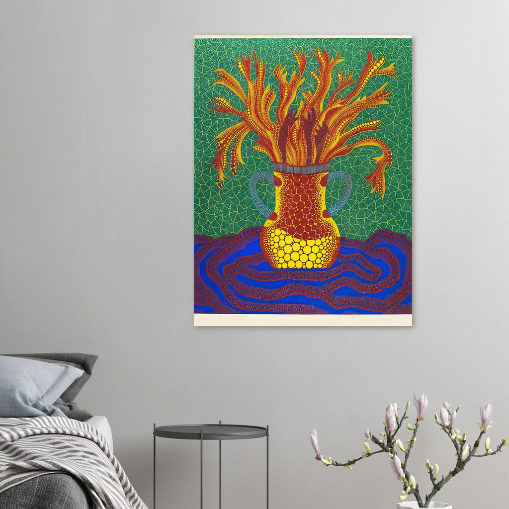 Yayoi Kusama poster — In this separately numbered Flowers C file, Kusama’s familiar botanical subject is approached through another variation