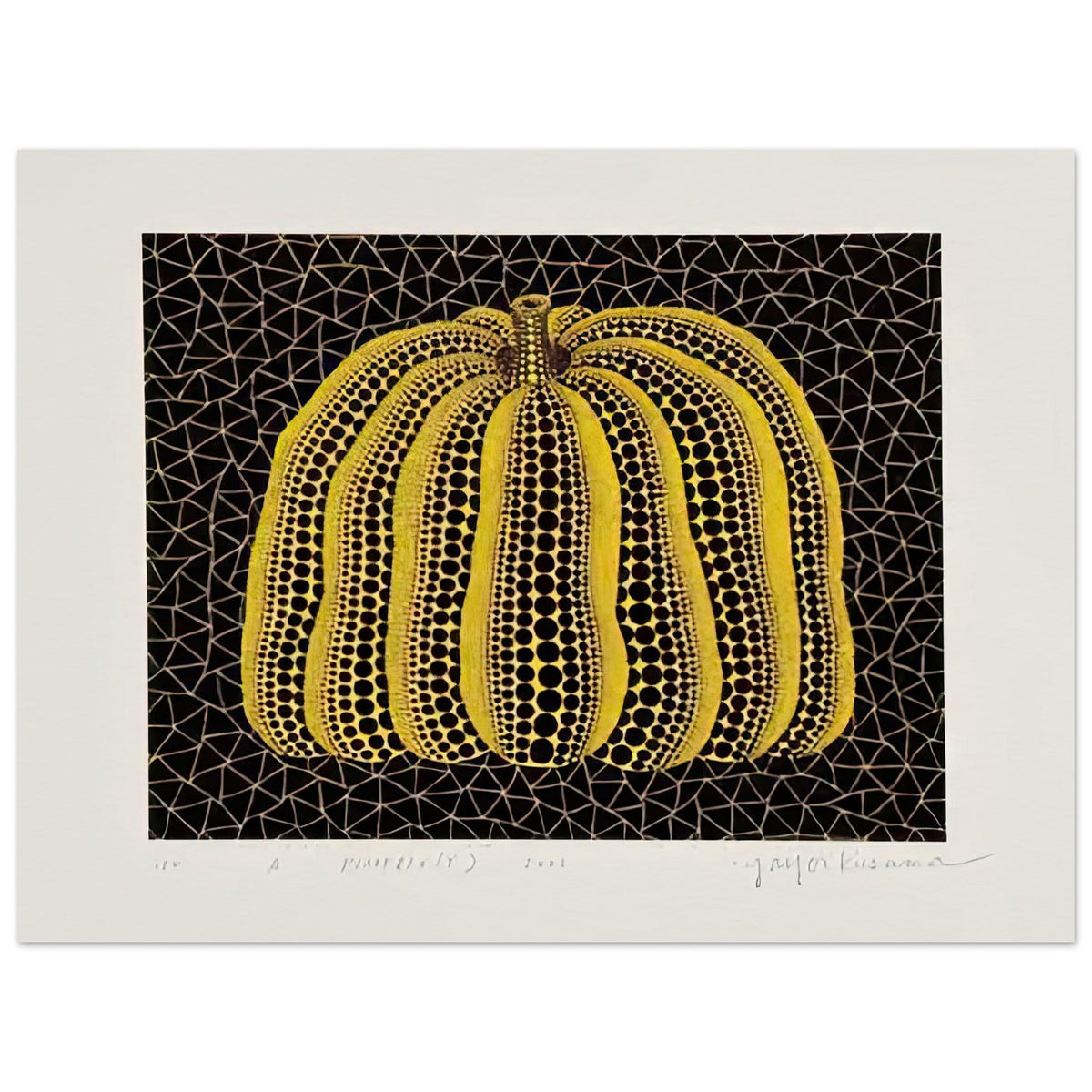 Yayoi Kusama poster — Pumpkin (Y) is one precisely named variation on Yayoi Kusama’s iconic pumpkin theme, 15x20 cm / 6x8″