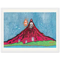 Yayoi Kusama framed print — Mt. Fuji in Seven Colours: Mt. Fuji I Love is Kusama’s red interpretation of the celebrated Japanese mountain. The, white frame, 30x40 cm / 12x16″