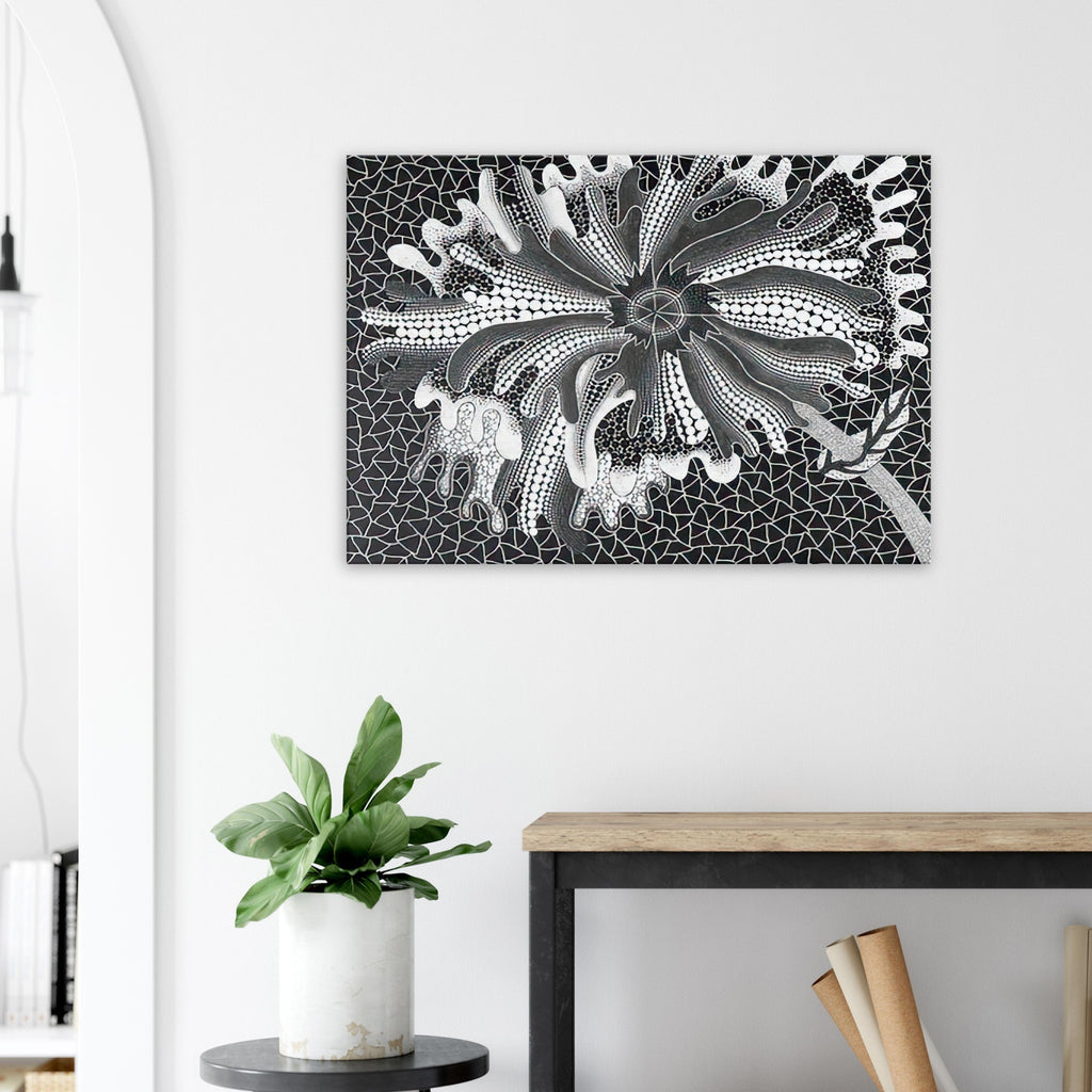 Yayoi Kusama canvas print — Flower (XL) treats a single flowering motif as a complete visual world