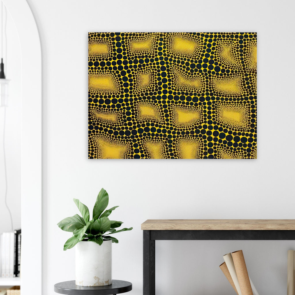 Yayoi Kusama poster — Town introduces a built environment into Kusama’s range of natural and domestic subjects