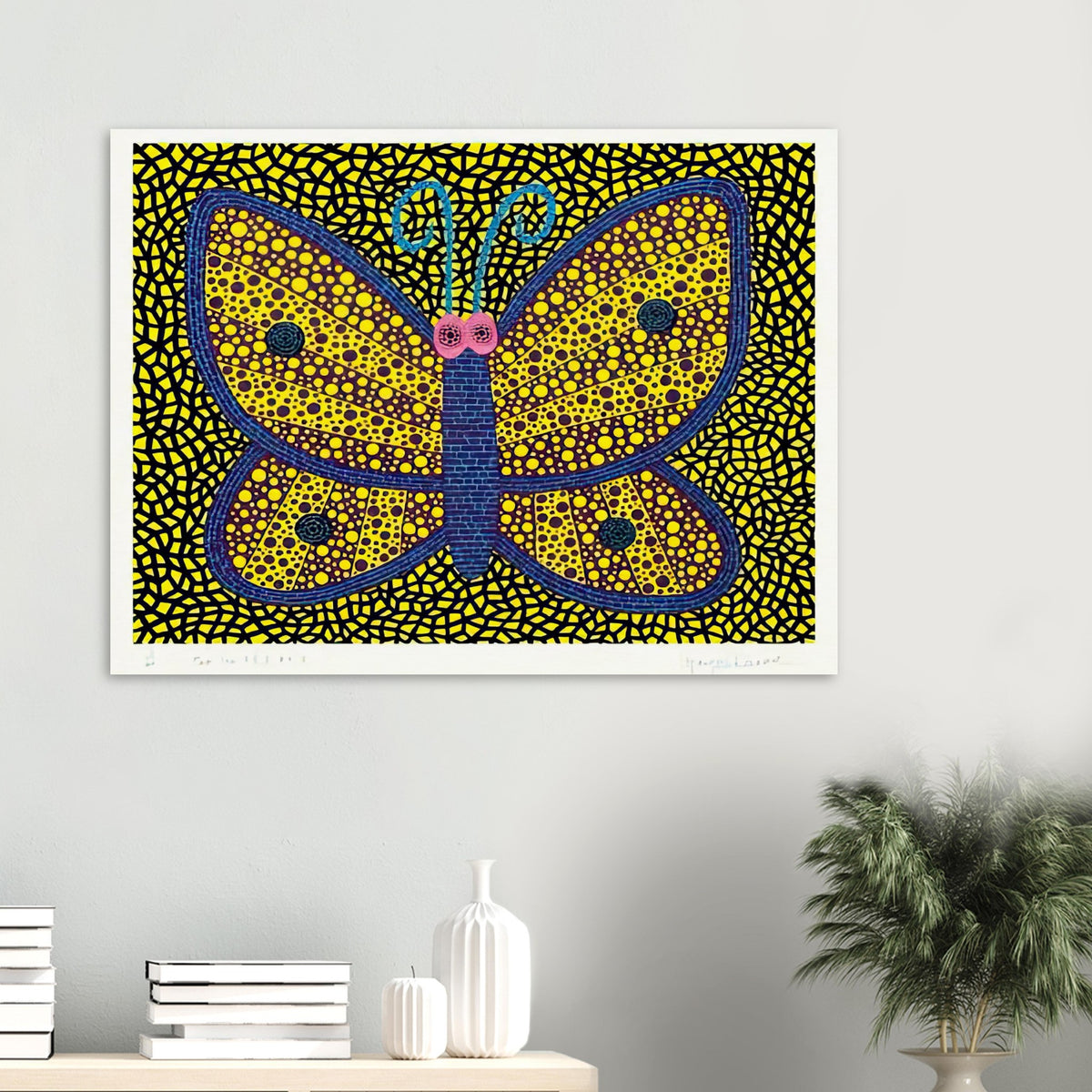 Yayoi Kusama poster — Papillon I from Amour pour Toujours explores the butterfly as a symbol of delicacy and transformation