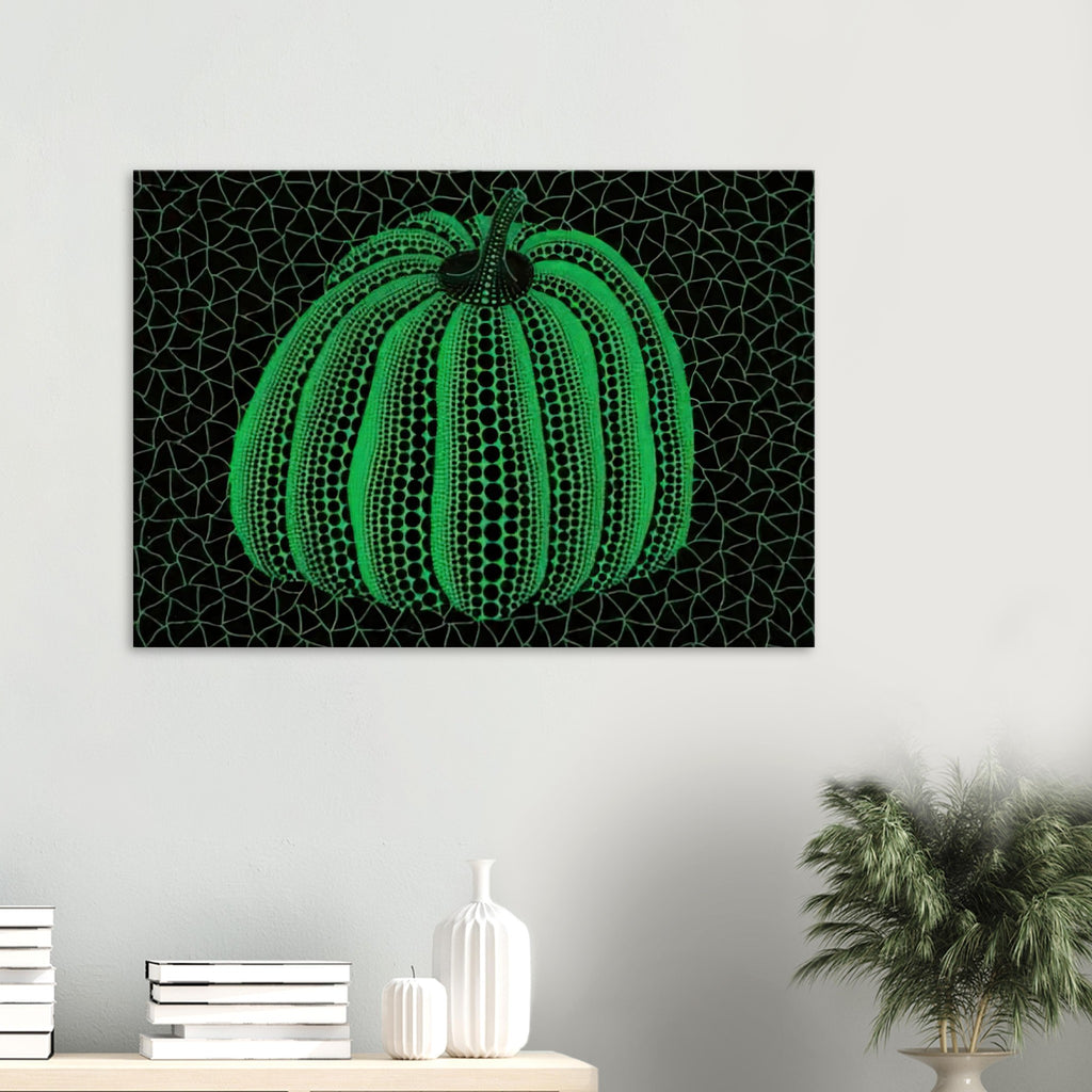 Yayoi Kusama canvas print — Pumpkin (GY) is one precisely named variation on Yayoi Kusama’s iconic pumpkin theme