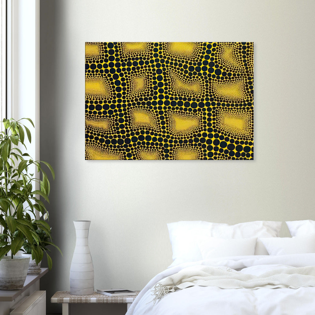 Yayoi Kusama canvas print — Town introduces a built environment into Kusama’s range of natural and domestic subjects
