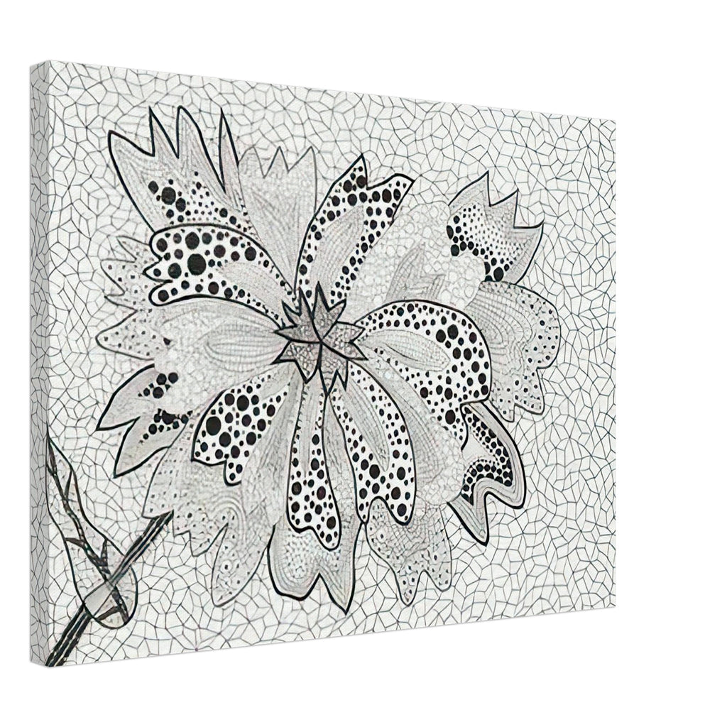 Yayoi Kusama canvas print — Flower (A–B) places two designated botanical variations together in a single listing, 45x60 cm / 18x24″