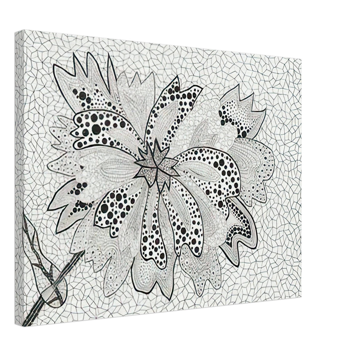 Yayoi Kusama canvas print — Flower (A–B) places two designated botanical variations together in a single listing, 45x60 cm / 18x24″