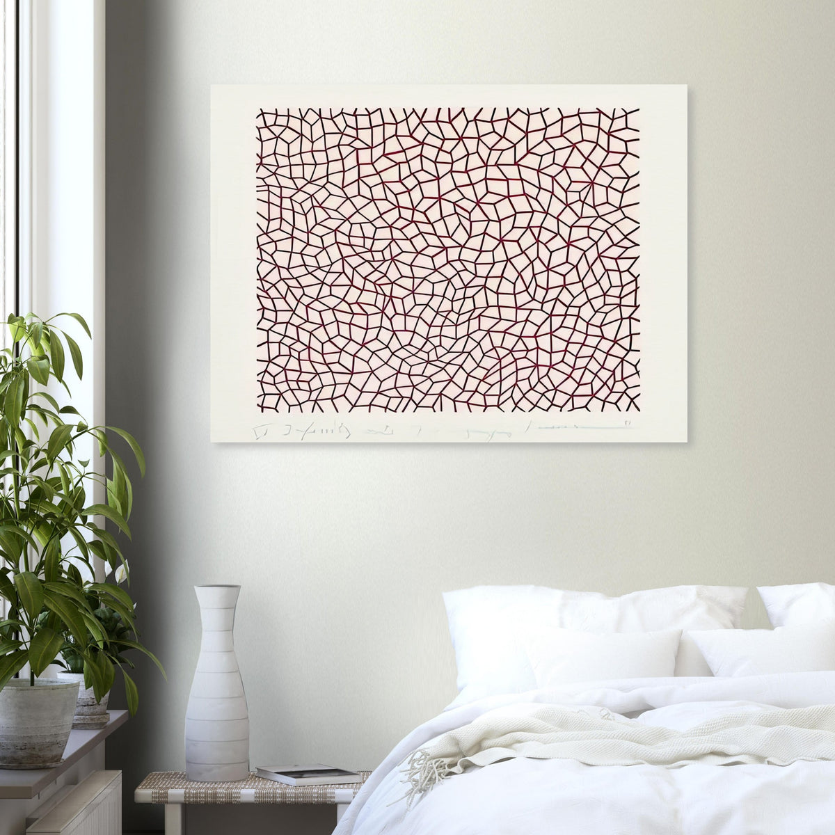 Yayoi Kusama poster — Infinity Nets (1958) [Kusama 14] explores Kusama’s Infinity Net as a field built from countless repeated marks