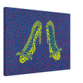 Yayoi Kusama canvas print — High Heels (4) makes a fashion accessory the protagonist of a Kusama print, 45x60 cm / 18x24″