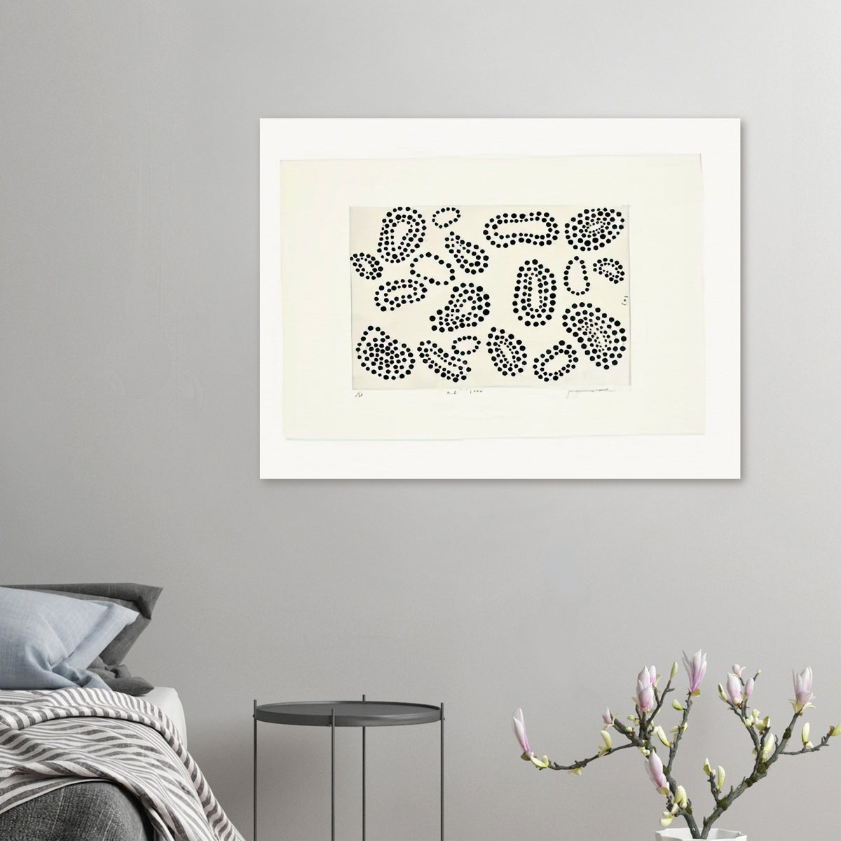 Yayoi Kusama poster — Polka Dots concentrates attention on one of Kusama’s most recognizable artistic building blocks: the repeated circle
