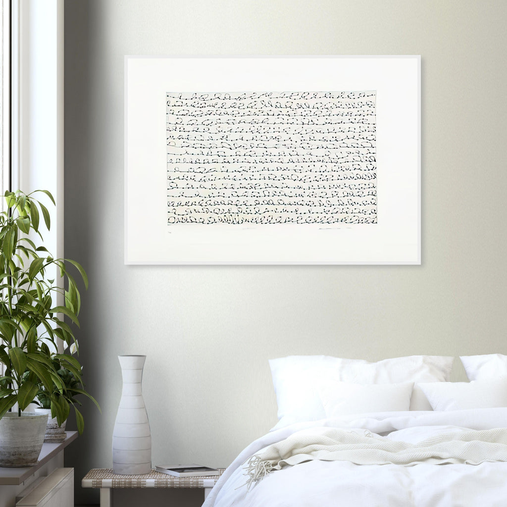 Yayoi Kusama framed print — Endless makes the idea of continuation its subject, inviting the eye to follow pattern without expecting a clear endpoint