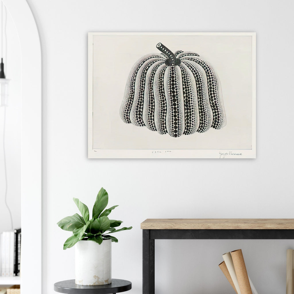 Yayoi Kusama poster — Pumpkin [Kusama 201] revisits Kusama’s best-known vegetable through the relationship between its distinctive form and repeating ornament