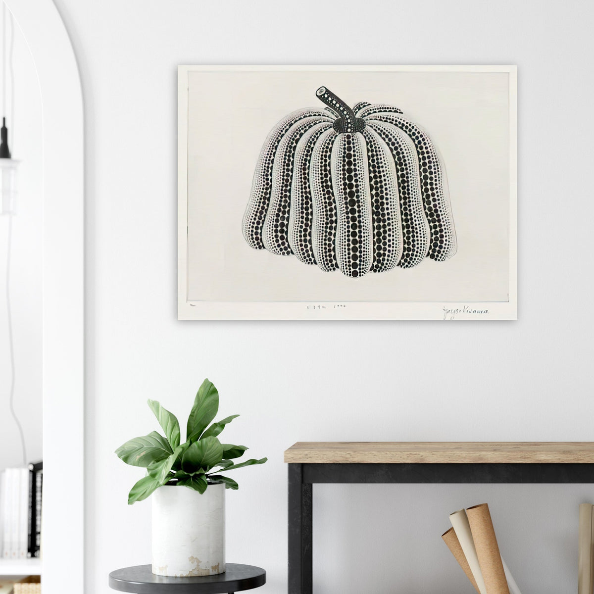 Yayoi Kusama poster — Pumpkin [Kusama 201] revisits Kusama’s best-known vegetable through the relationship between its distinctive form and repeating ornament