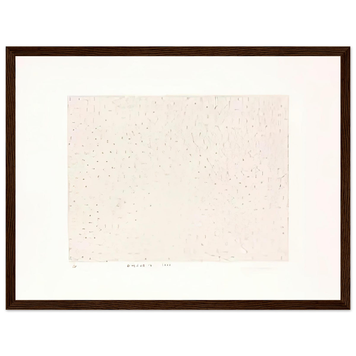 Yayoi Kusama framed print — Infinity Nets (B) [Kusama 204] explores Kusama’s Infinity Net as a field built from countless repeated marks, dark wood frame, 30x40 cm / 12x16″