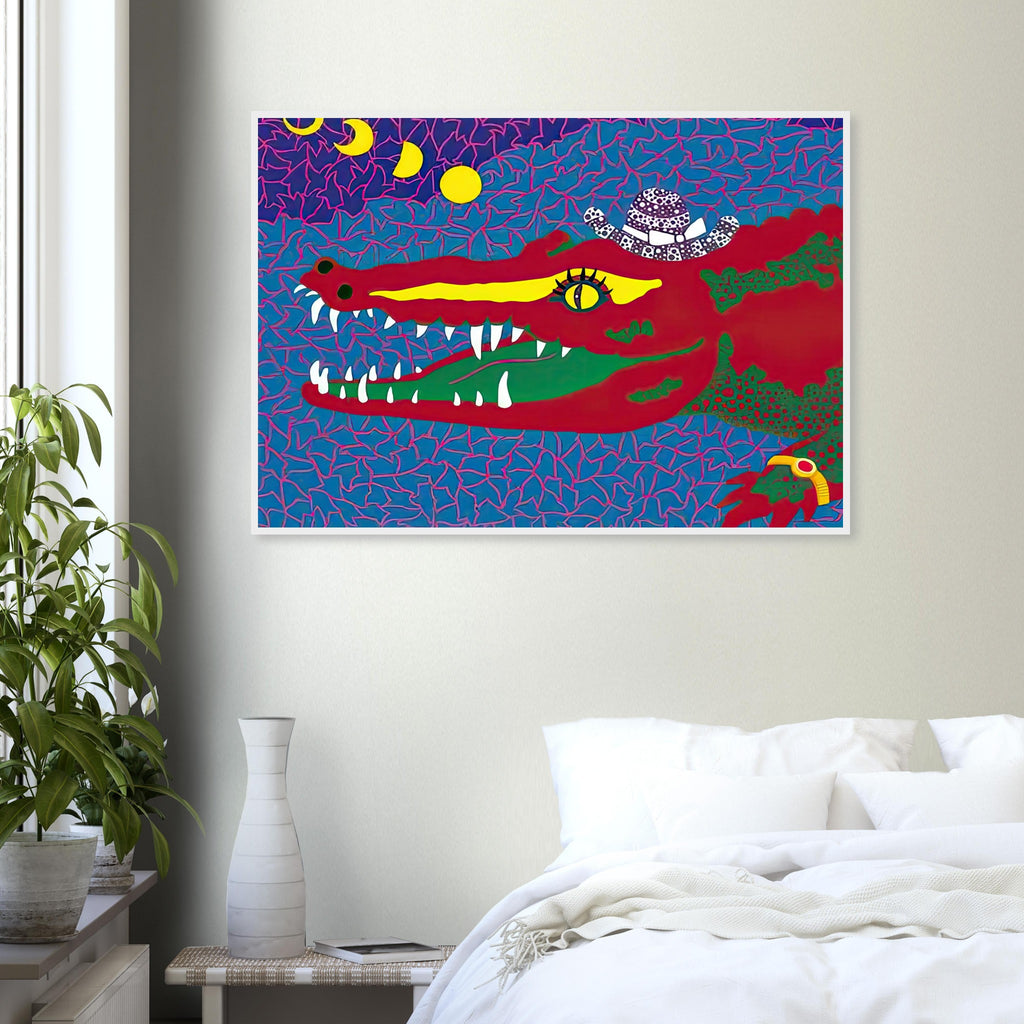 Yayoi Kusama framed print — Lunar Eclipse draws on a celestial event in which one form interrupts another, creating an image of concealment and change