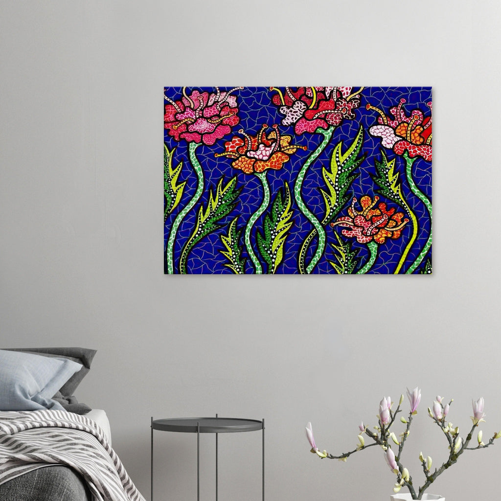 Yayoi Kusama canvas print — Summer Flowers brings a seasonal specificity to Kusama’s botanical imagery, suggesting a moment of warmth and vigorous bloom