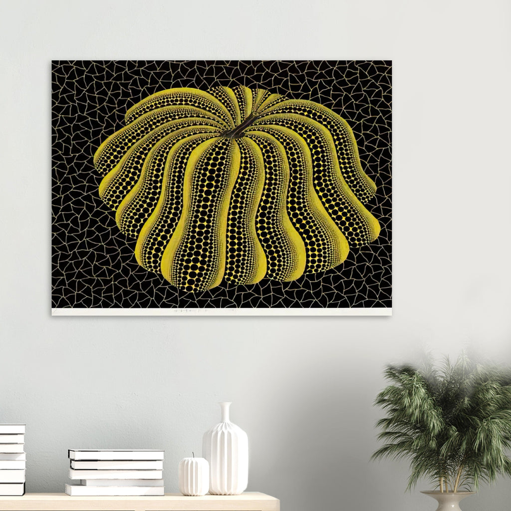Yayoi Kusama poster — Napping Pumpkin gives the artist’s beloved gourd a gently humorous, almost human personality