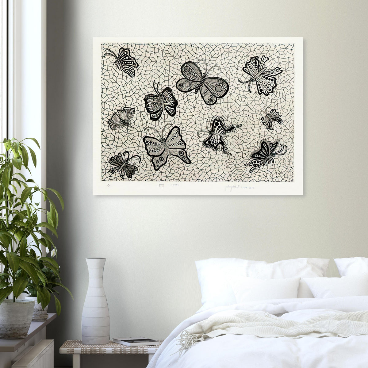 Yayoi Kusama poster — Butterflies draws on the delicate symmetry and movement of a familiar insect, a recurring subject in Kusama’s printmaking