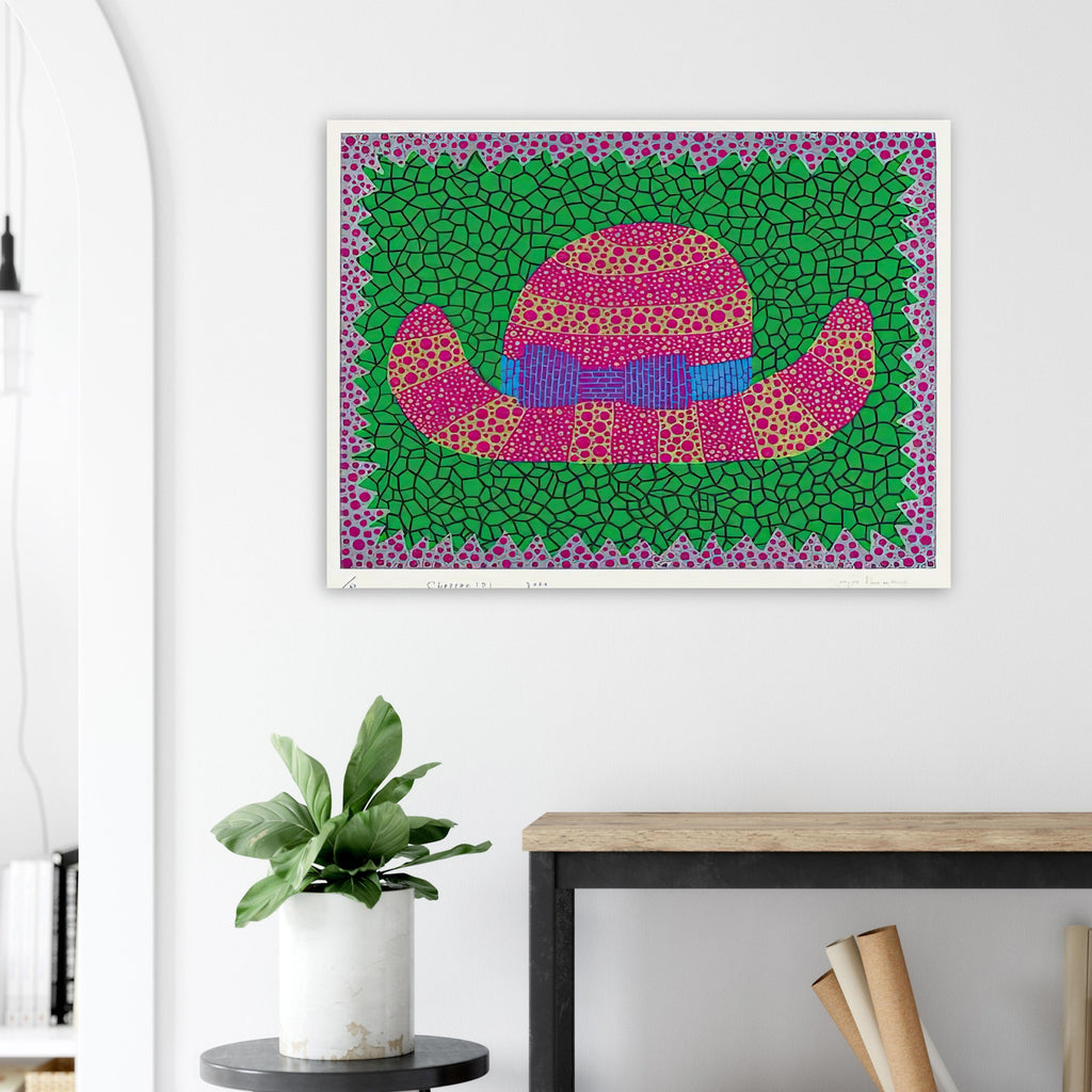 Yayoi Kusama poster — Chapeau II from Amour pour Toujours elevates a simple hat into a decorative, almost theatrical object