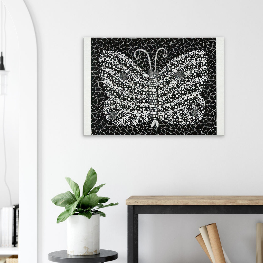 Yayoi Kusama canvas print — Butterfly [Kusama 18] by Yayoi Kusama takes the lightness of a butterfly and gives it graphic intensity through pattern