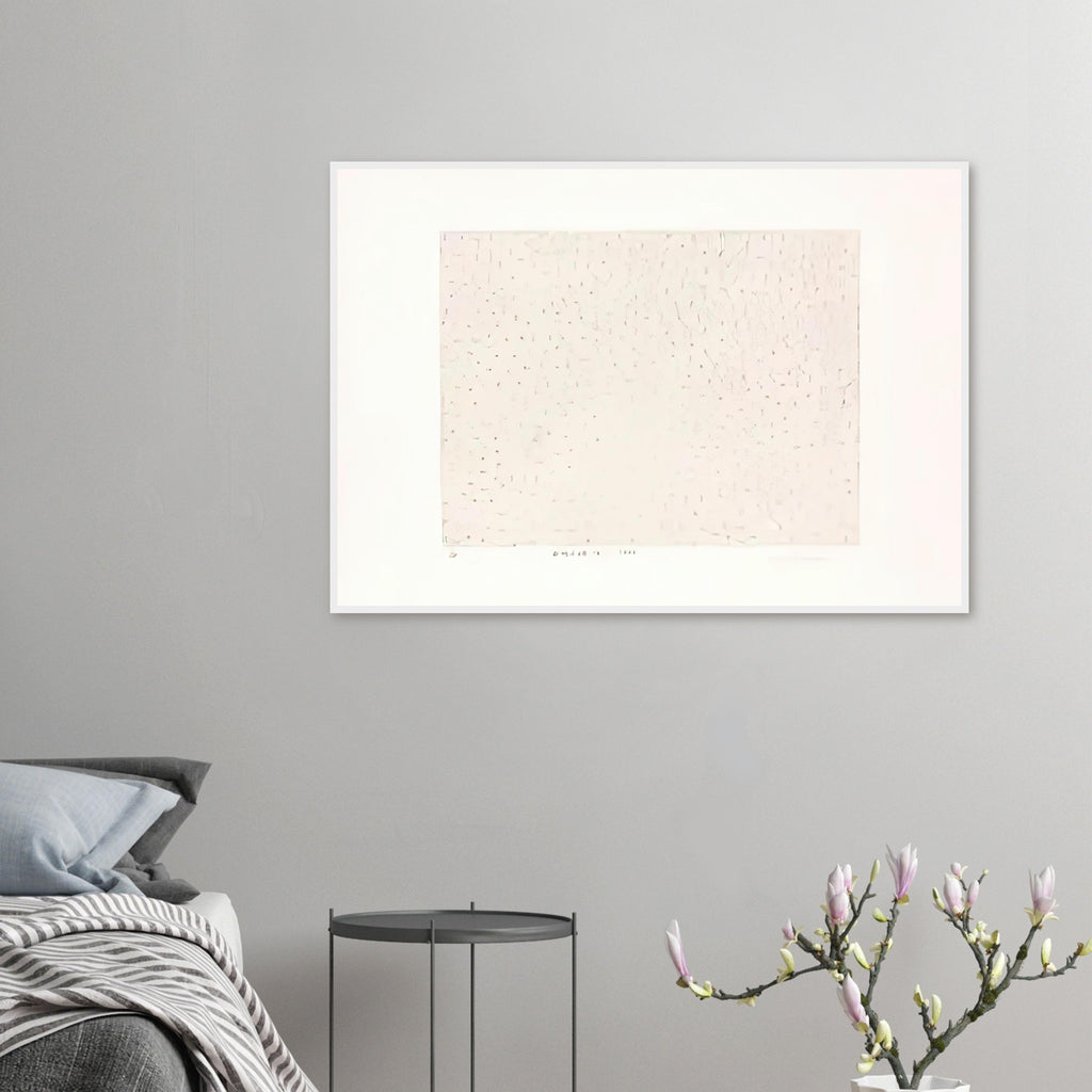 Yayoi Kusama framed print — Infinity Nets (B) [Kusama 204] explores Kusama’s Infinity Net as a field built from countless repeated marks