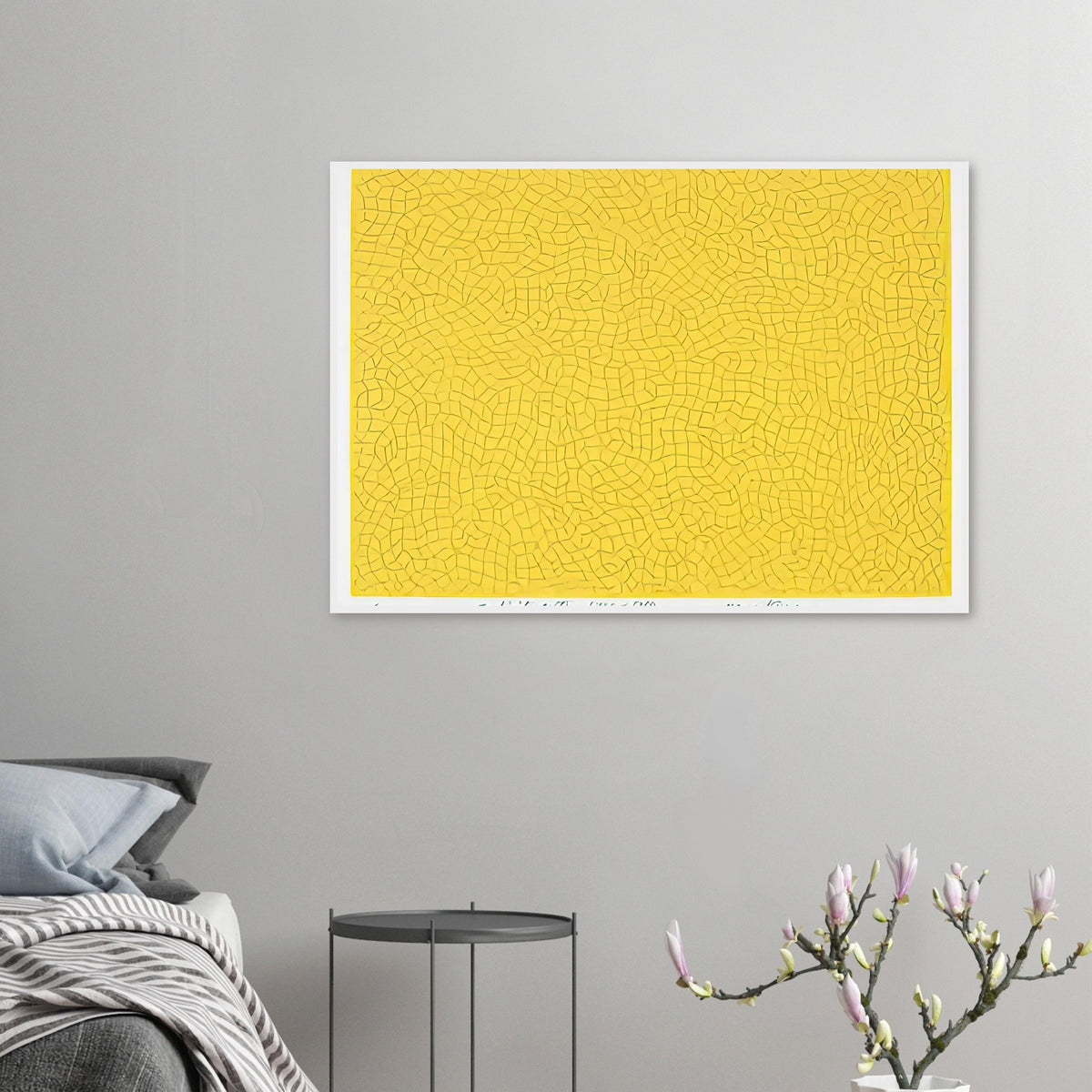 Yayoi Kusama framed print — Infinity Nets (Image 6) explores Kusama’s Infinity Net as a field built from countless repeated marks