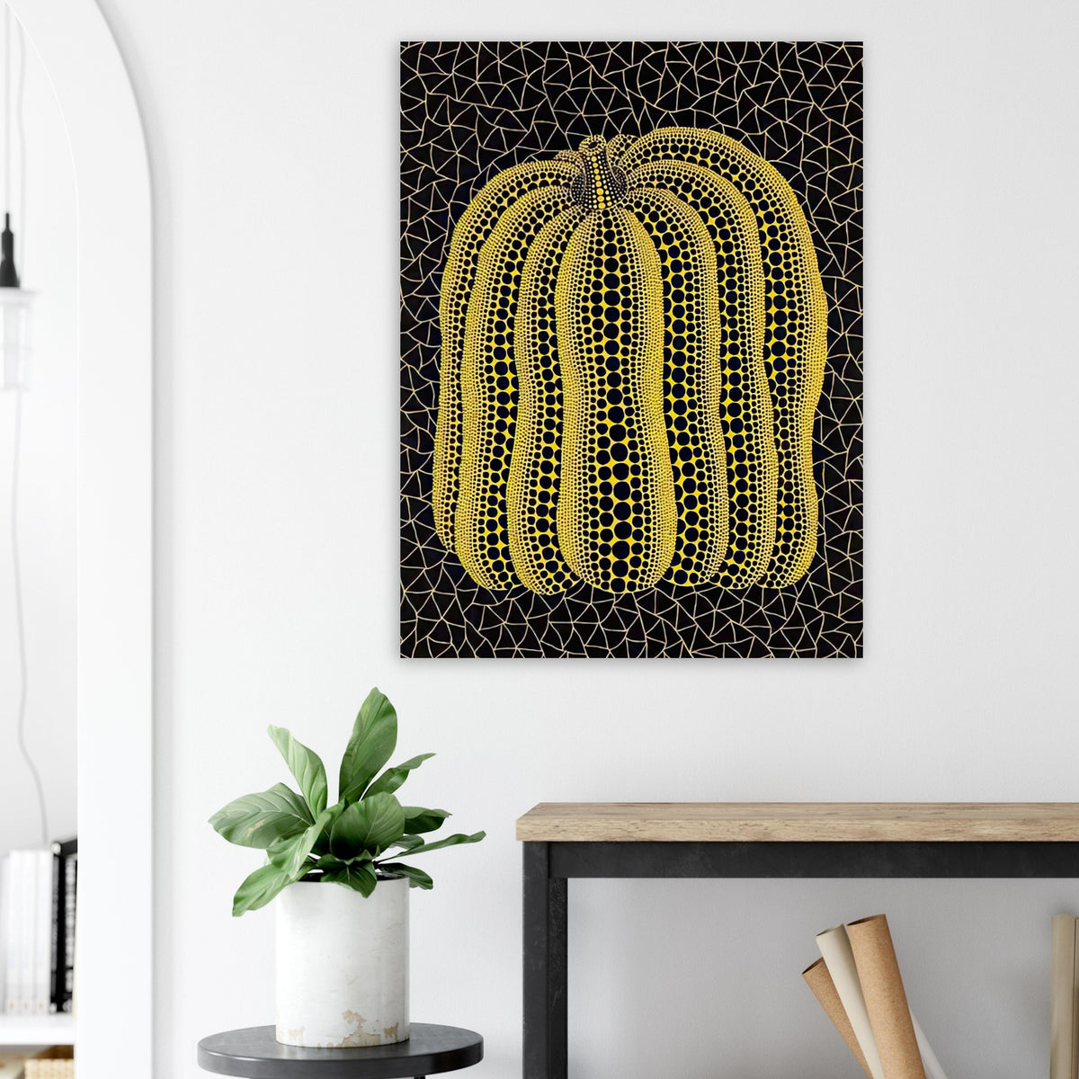Yayoi Kusama poster — Pumpkin (T) belongs to the family of distinctly coded pumpkin works through which Kusama revisits her favorite plant