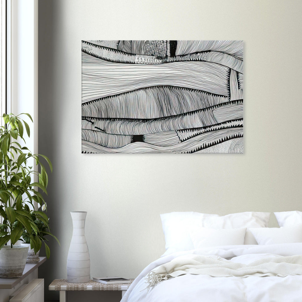 Yayoi Kusama canvas print — Waves at Daybreak depicts the sea through the evocative meeting of moving water and the first light of morning