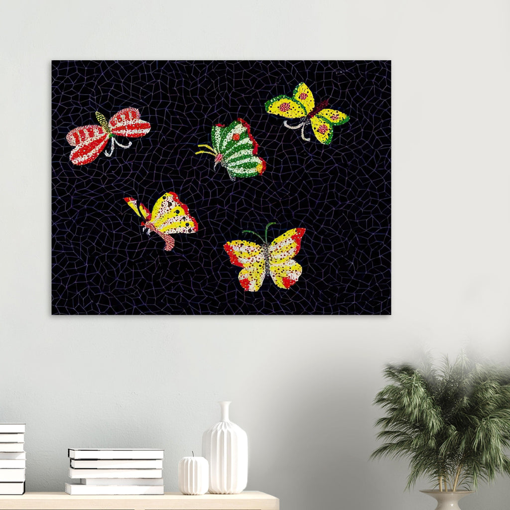 Yayoi Kusama poster — Butterfly [Kusama 82] by Yayoi Kusama takes the lightness of a butterfly and gives it graphic intensity through pattern