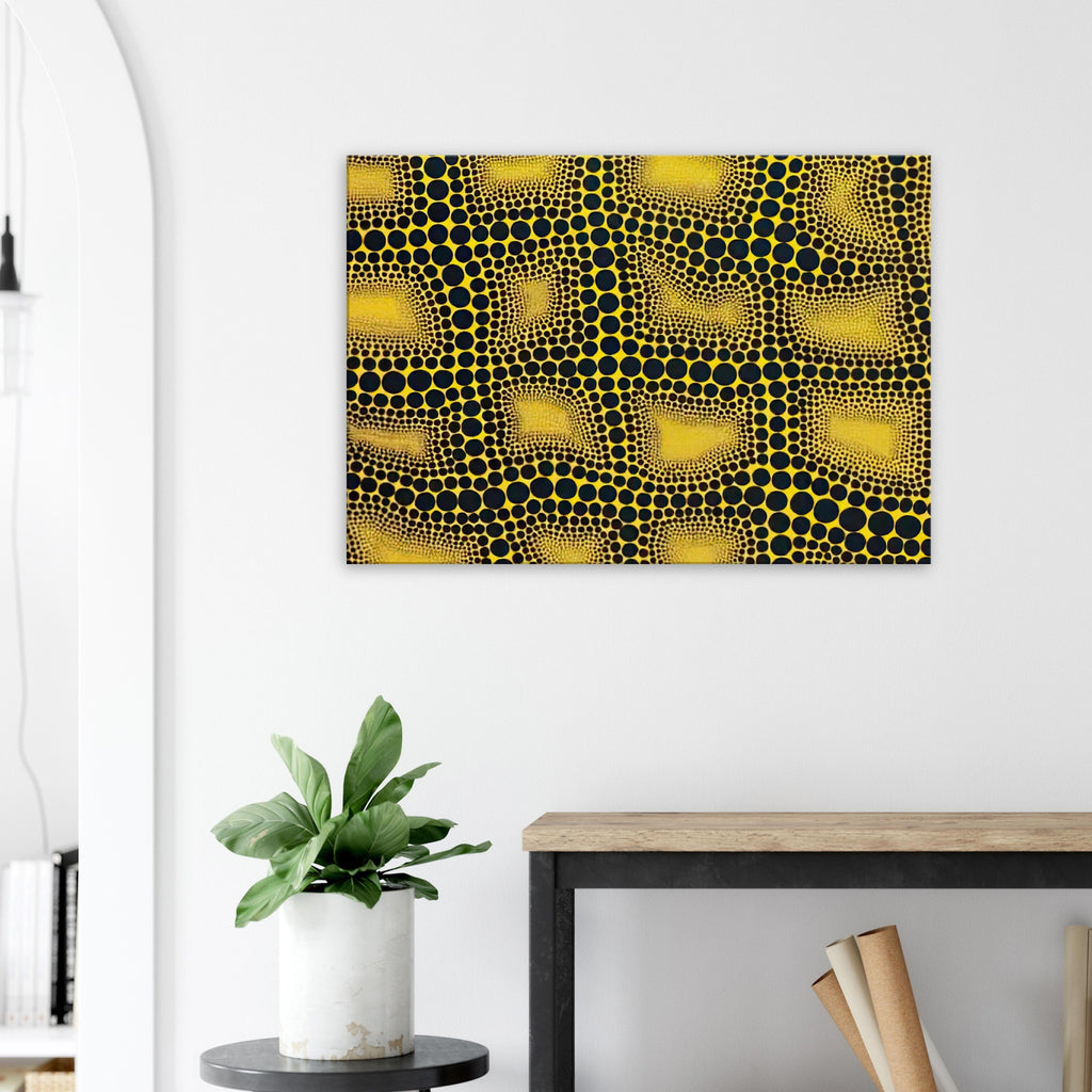 Yayoi Kusama canvas print — Town introduces a built environment into Kusama’s range of natural and domestic subjects