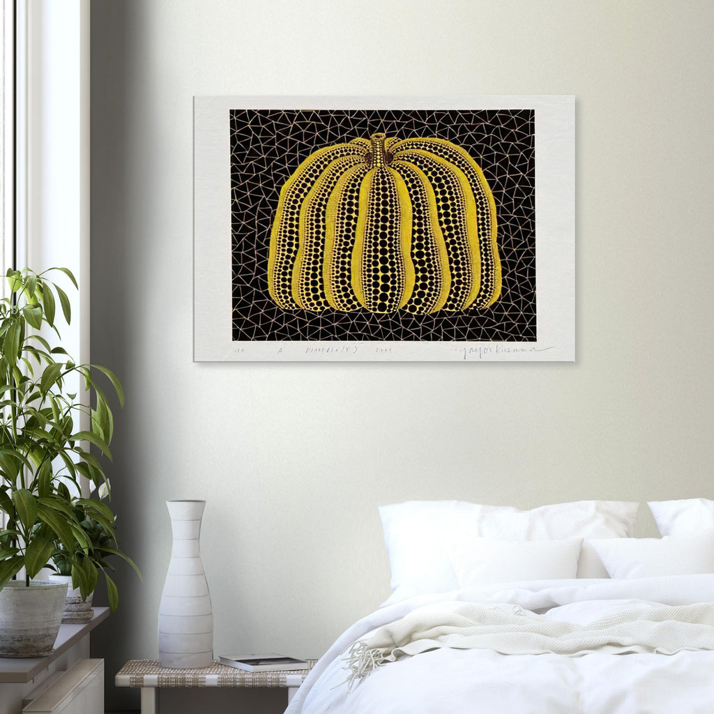 Yayoi Kusama canvas print — Pumpkin (Y) is one precisely named variation on Yayoi Kusama’s iconic pumpkin theme