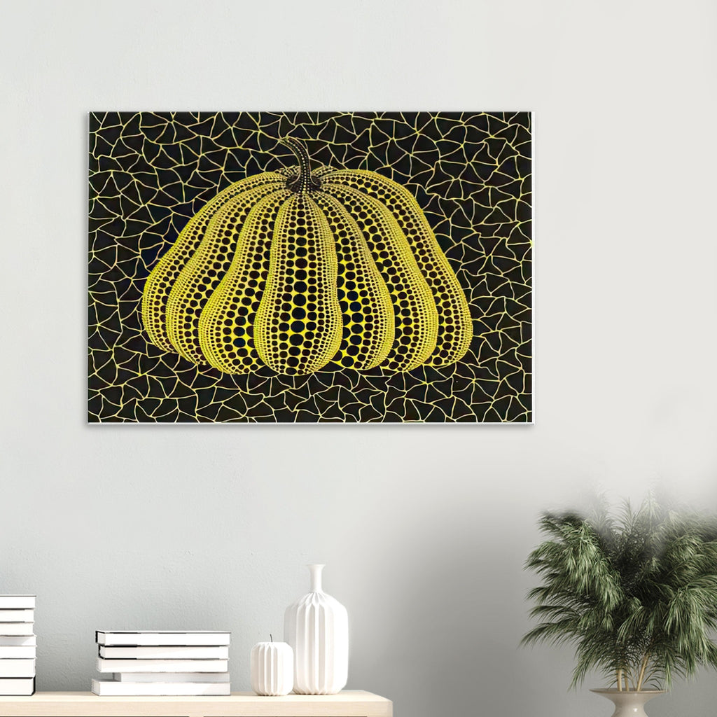 Yayoi Kusama canvas print — Pumpkin (YB-D) is one precisely named variation on Yayoi Kusama’s iconic pumpkin theme