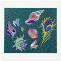 Yayoi Kusama poster — Shellfish poster by Yayoi Kusama explores shellfish forms as an intimate marine still-life subject, 30x30 cm / 12x12″