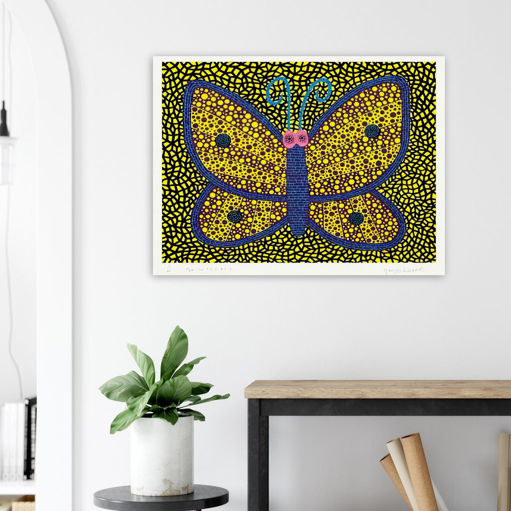 Yayoi Kusama poster — Papillon I from Amour pour Toujours explores the butterfly as a symbol of delicacy and transformation