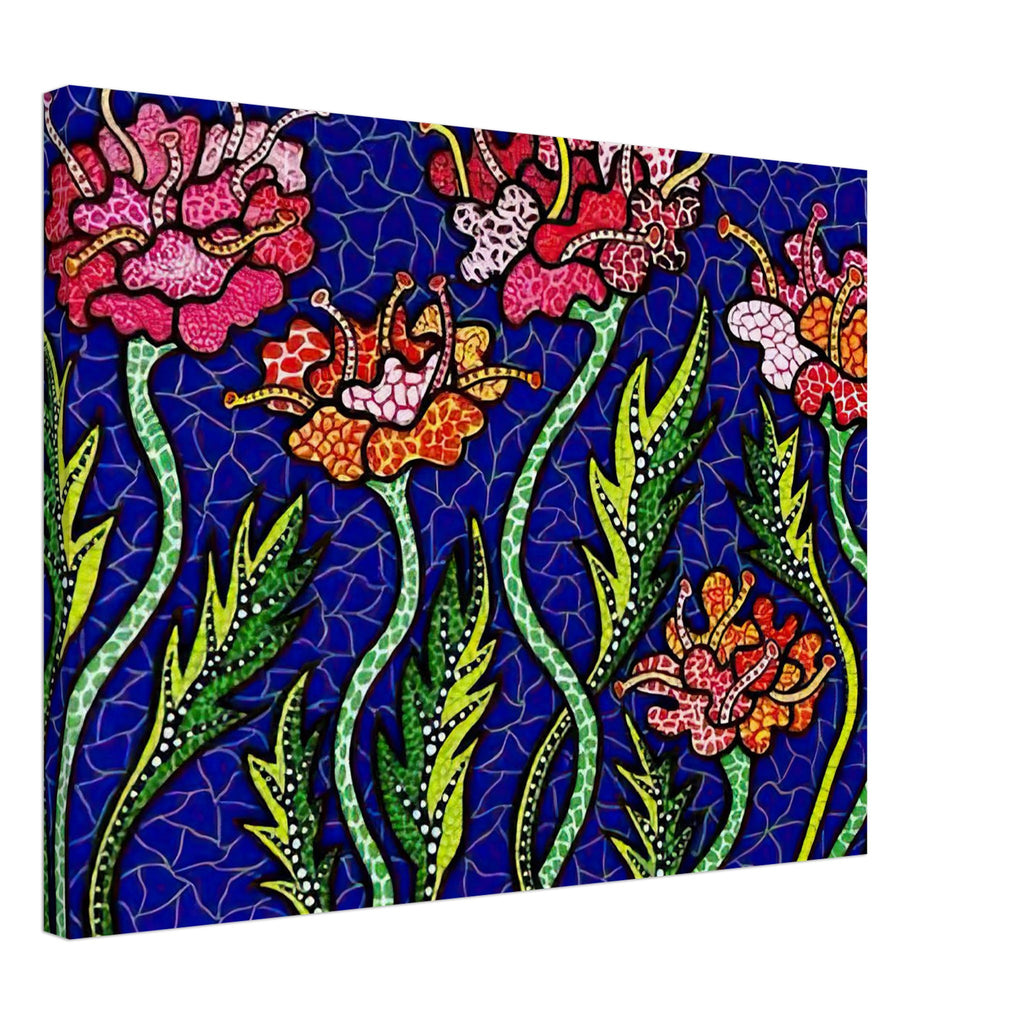 Yayoi Kusama canvas print — Summer Flowers brings a seasonal specificity to Kusama’s botanical imagery, suggesting a moment of warmth and vigorous bloom, 45x60 cm / 18x24″