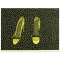 Yayoi Kusama poster — Shoes (3) turns a footwear object into an image about shape, balance and individuality, 15x20 cm / 6x8″