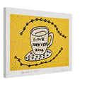 Yayoi Kusama canvas print — Morning Is Here (B) joins a series of compact 2004 prints in which the beginning of the day becomes a subject for personal symbols and tightly controlled graphic, 45x60 cm / 18x24″