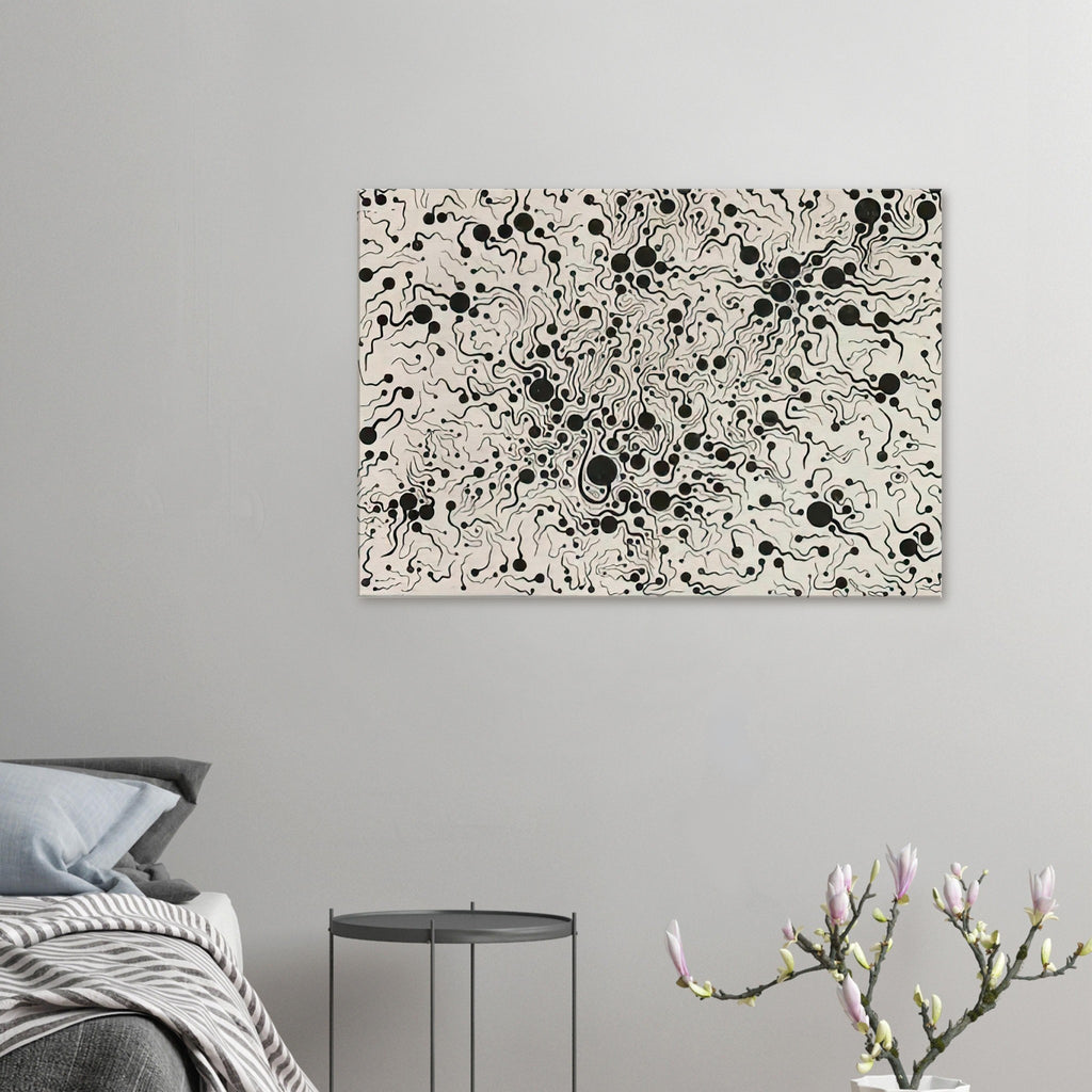 Yayoi Kusama canvas print — River at Sunrise brings a moment of natural transition into Kusama’s printmaking imagery