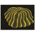 Yayoi Kusama poster — Napping Pumpkin gives the artist’s beloved gourd a gently humorous, almost human personality, 15x20 cm / 6x8″