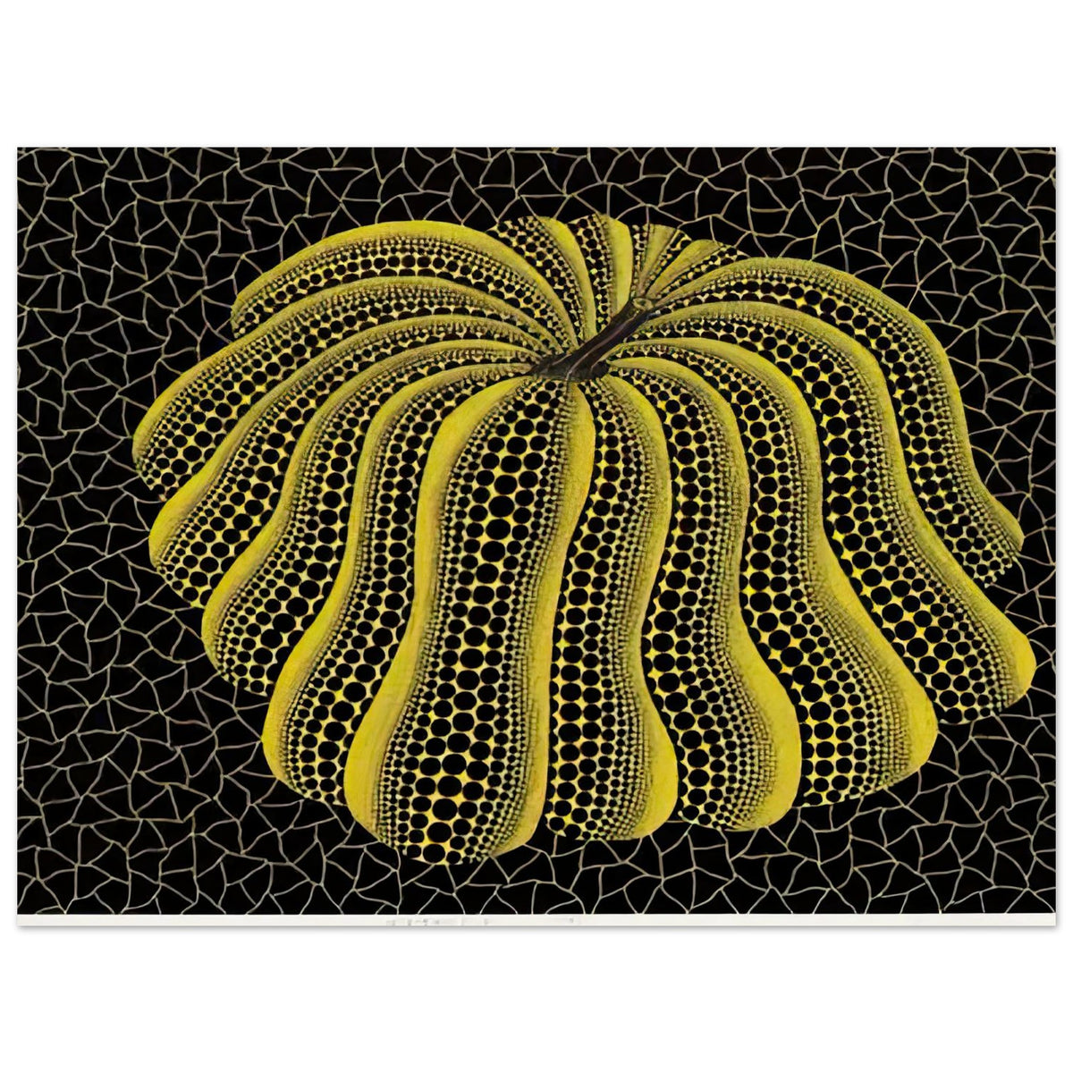 Yayoi Kusama poster — Napping Pumpkin gives the artist’s beloved gourd a gently humorous, almost human personality, 15x20 cm / 6x8″