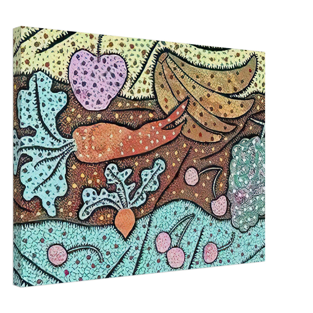 Yayoi Kusama canvas print — Standing in the Visionary Field belongs to Kusama’s important early printmaking period and combines an imaginative landscape with the visual idea of proliferation, 45x60 cm / 18x24″