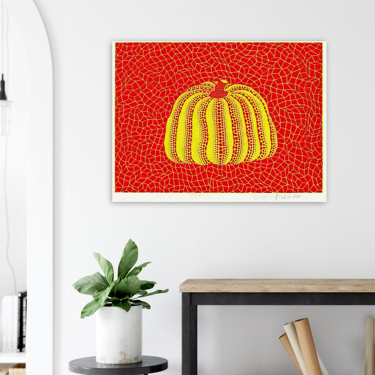 Yayoi Kusama poster — Pumpkin Orange presents Kusama’s familiar pumpkin through an explicitly orange variation