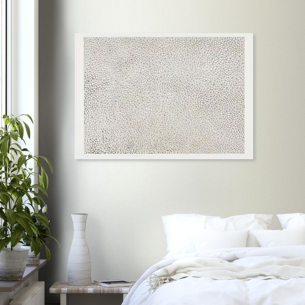 Yayoi Kusama framed print — Infinity Nets (Image 3) explores Kusama’s Infinity Net as a field built from countless repeated marks