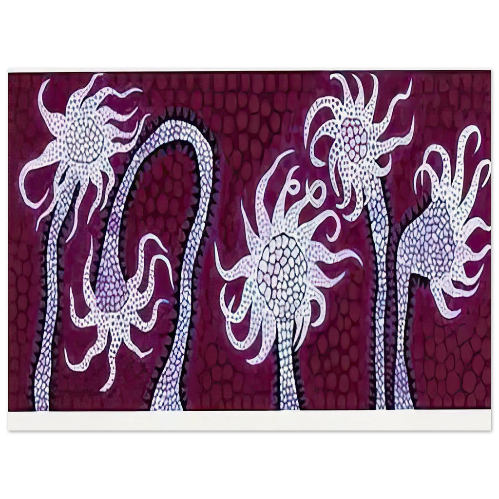 Yayoi Kusama poster — Night Flowers (A) explores the mystery of blossoms after dark, 15x20 cm / 6x8″