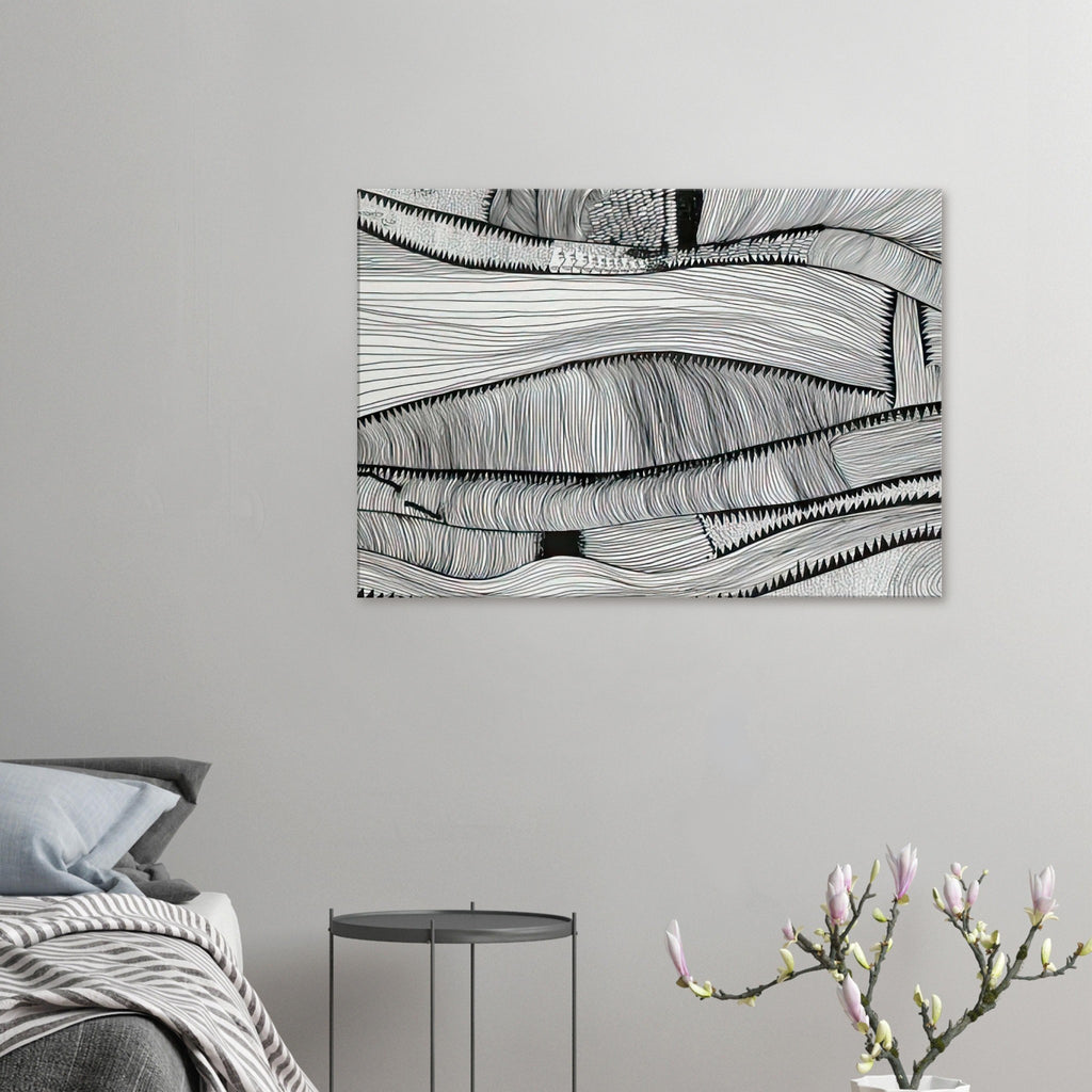 Yayoi Kusama canvas print — Waves at Daybreak depicts the sea through the evocative meeting of moving water and the first light of morning