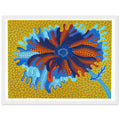 Yayoi Kusama framed print — Flower (B) treats a single flowering motif as a complete visual world, white frame, 30x40 cm / 12x16″