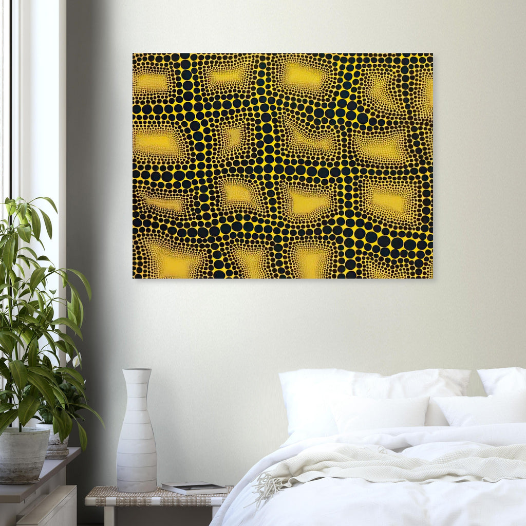 Yayoi Kusama poster — Town introduces a built environment into Kusama’s range of natural and domestic subjects