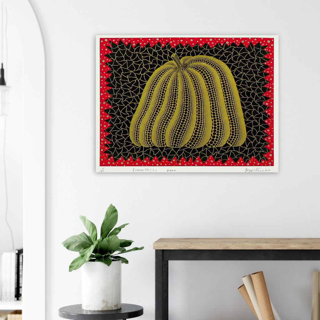 Yayoi Kusama poster — Citrouille I from Amour pour Toujours gives Kusama’s beloved pumpkin a celebratory role within a portfolio devoted to love