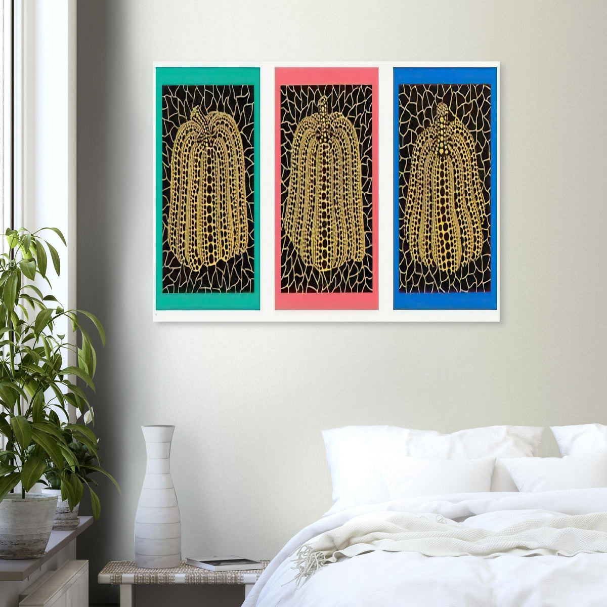 Yayoi Kusama poster — Pumpkins [Kusama 146] shifts the emphasis from a single gourd to a plural subject