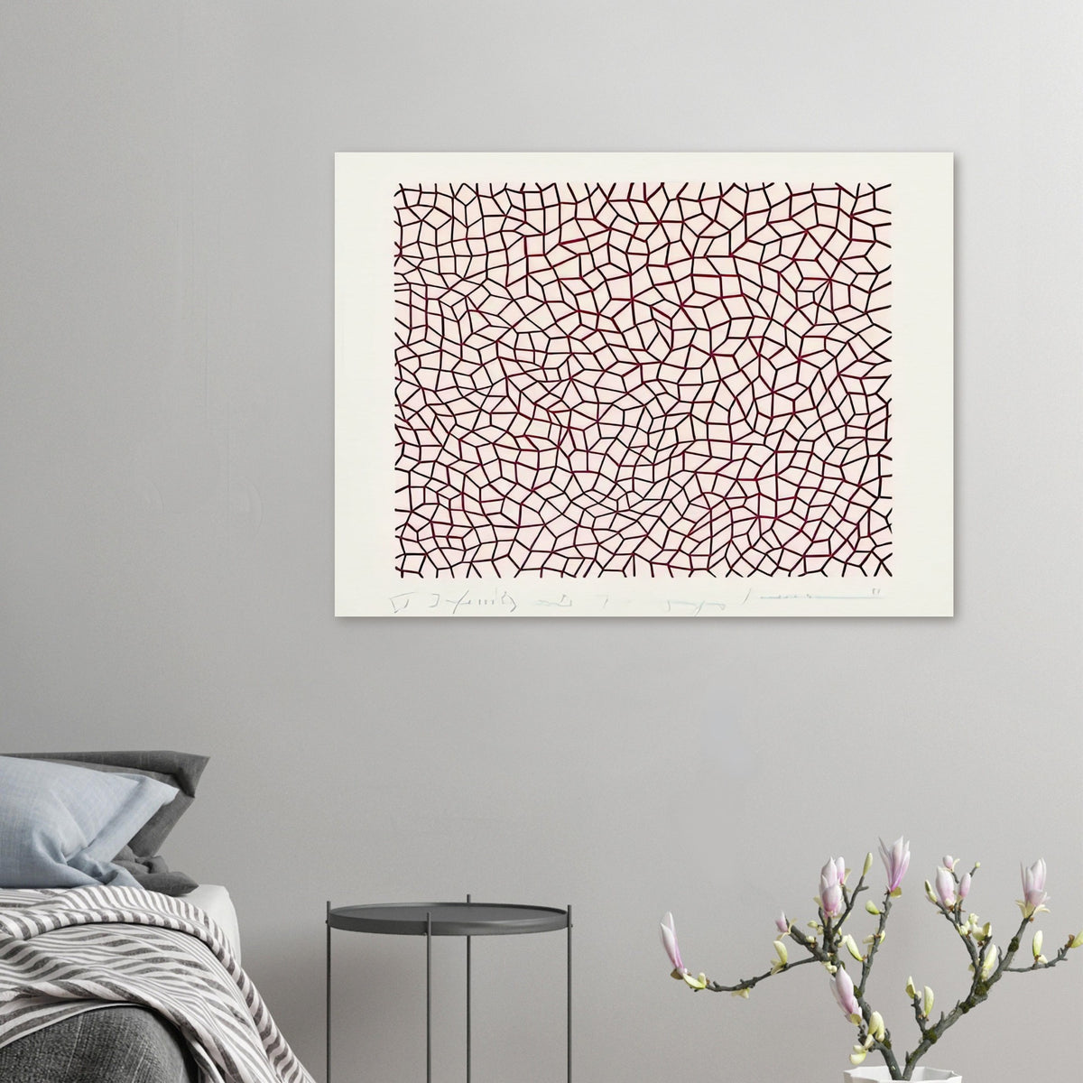 Yayoi Kusama poster — Infinity Nets (1958) [Kusama 14] explores Kusama’s Infinity Net as a field built from countless repeated marks