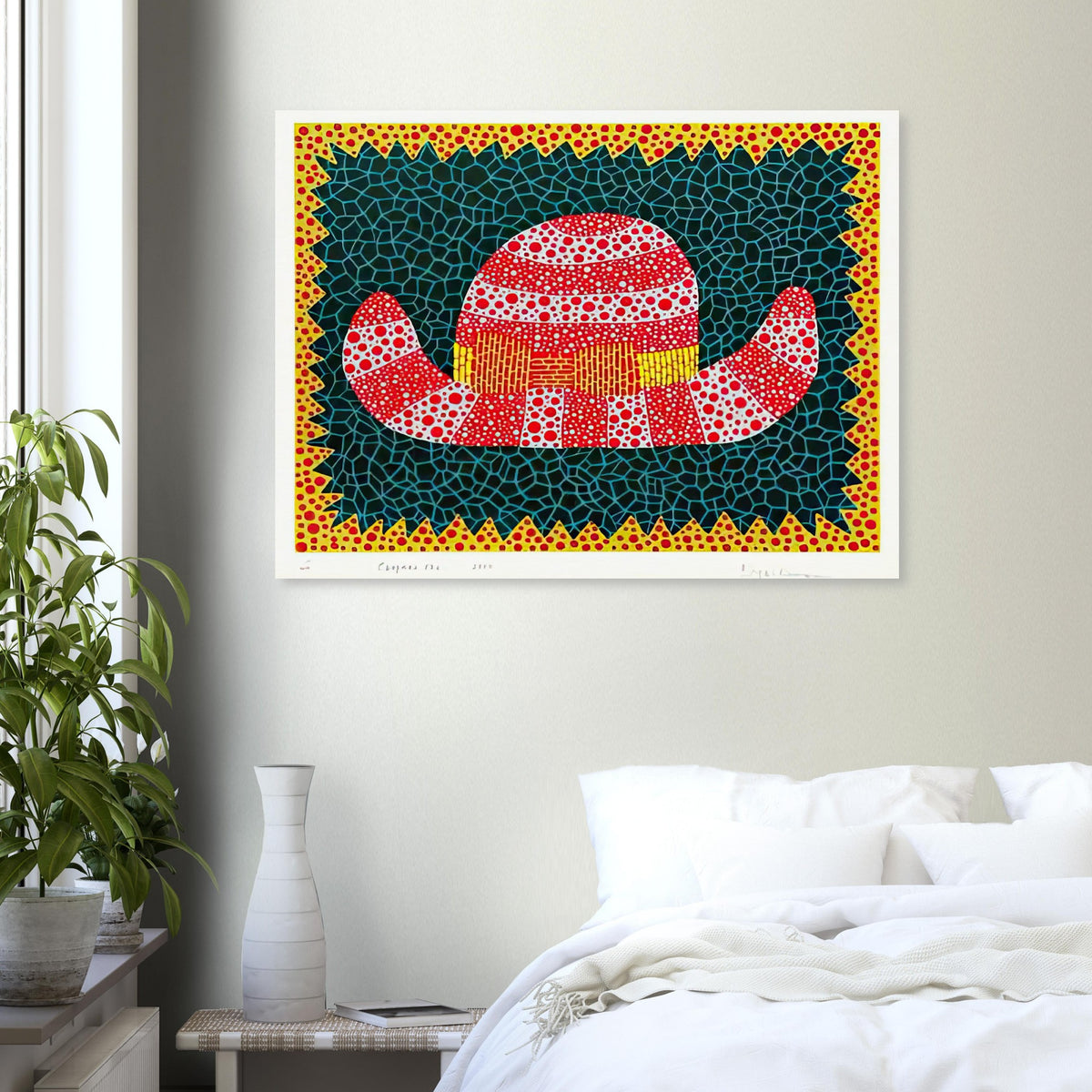 Yayoi Kusama poster — Chapeau I from Amour pour Toujours elevates a simple hat into a decorative, almost theatrical object